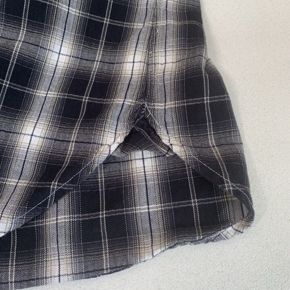 Ralph Lauren plaid flannel shirt Womens Medium‎ Black Cream Lauren Jeans Cotton - Picture 6 of 12